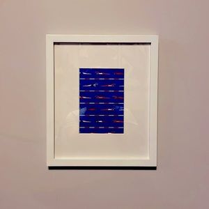 Framed artwork, wall art print of lap swimmers in pool, brand new without tags